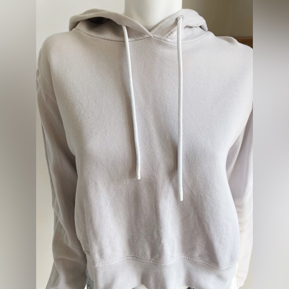 Cotton Citizen Milan Crop Hoodie White Stone - Picture 3 of 4